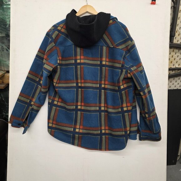 Matix Plaid Polar Fleece Hooded Sherling Jacket Sz XL - Picture 2 of 7